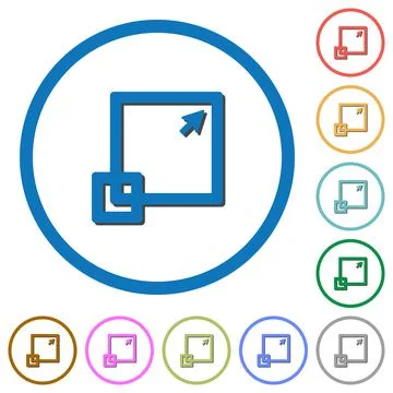 Maximize window icons with shadows and outlines Stock Illustration
