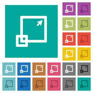 Maximize window square flat multi colored icons 库存插图