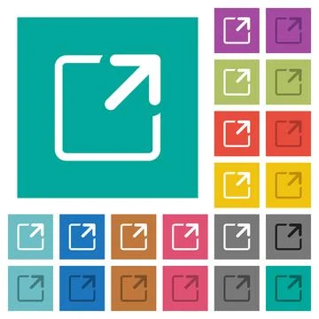 Maximize window square flat multi colored icons Stock Illustration