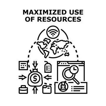 Maximized use of resources concept illustration Stock Illustration