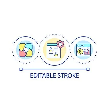 Maximizing company performance loop concept icon Stock Illustration