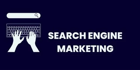 Maximizing Online Reach with Search Engine Marketing: Two Hands on Keyboard Stock Illustration
