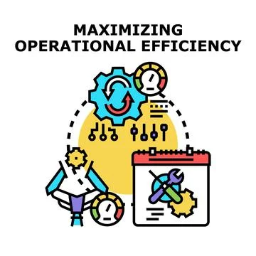 Maximizing operational efficiency concept with gear and calendar Stock Illustration