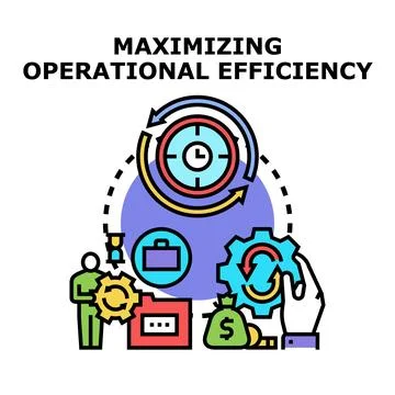 Maximizing operational efficiency concept illustration with business process Stock Illustration