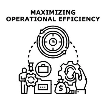 Maximizing operational efficiency concept illustration with business process Stock Illustration