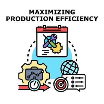 Maximizing production efficiency improving business process strategy 库存插图