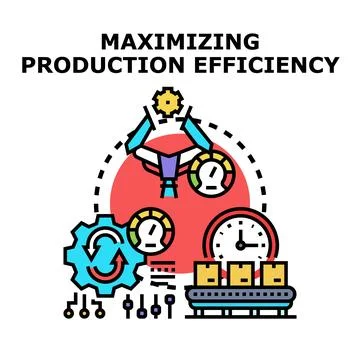 Maximizing production efficiency with industrial automation technology Stock Illustration