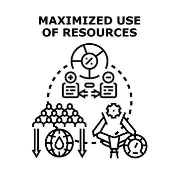 Maximizing resource utilization and efficiency concept illustration Stock Illustration