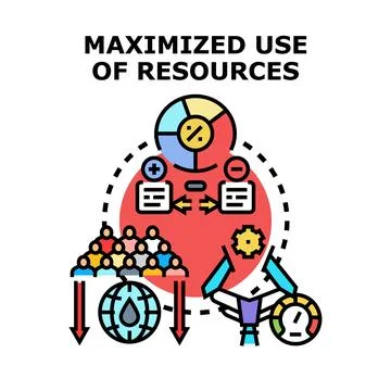 Maximizing resource utilization and efficiency concept illustration Stock Illustration