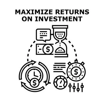 Maximizing returns on investment strategy concept Stock Illustration