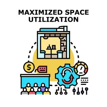 Maximizing space utilization for efficient business operations Stock Illustration