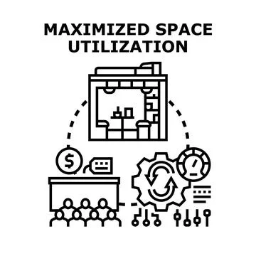 Maximizing space utilization for efficient business operations Stock Illustration
