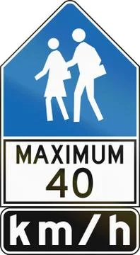 Maximum 40 Kmh - Old Version in Canada Stock Illustration