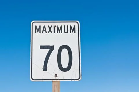 Maximum 70 Sign Stock Photos