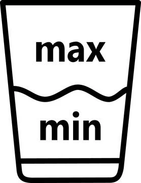 Maximum and minimum level glass container Stock Illustration