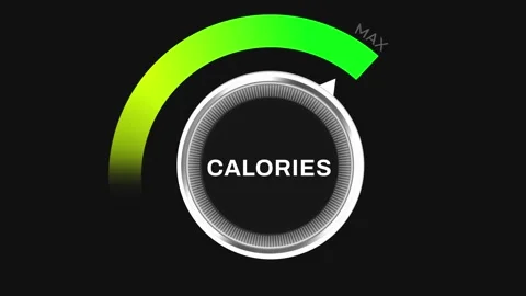 Maximum Calories intake node turning full 4k animation. Showing calories Video stock 294675251