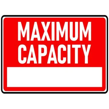 Maximum capacity warning sign and labels. Maximum capacity warning symbol. .. Stock Illustration