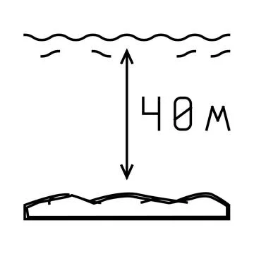 Maximum diving depth on course line icon vector illustration Stock Illustration