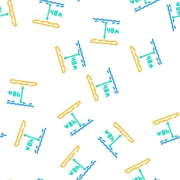 Maximum diving depth on course vector seamless pattern イラスト素材