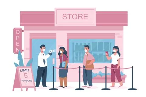 Maximum five peoples allowed in the shop lift Stock Illustration