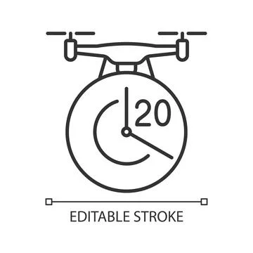 Maximum flight time linear manual label icon Stock-Illustration