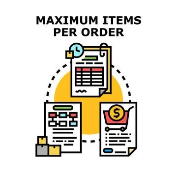 Maximum items per order concept vector illustration Stock Illustration