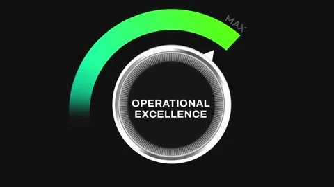 Maximum Operational Excellence shown with node turning full 4k animation, gr Video stock 306104033