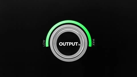 Maximum output generation from business and work concept 4k footage with knob Stock Footage 313344461
