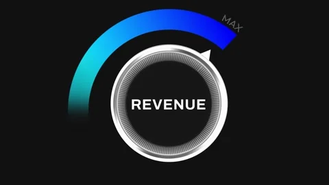 Maximum revenue concept design with node turning full on the blue glowing Stock Footage 300864523