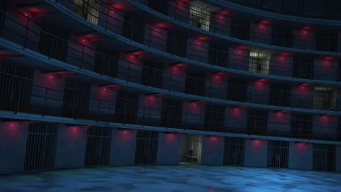 Maximum security prison animation. 3d render. Stock Footage 296816455