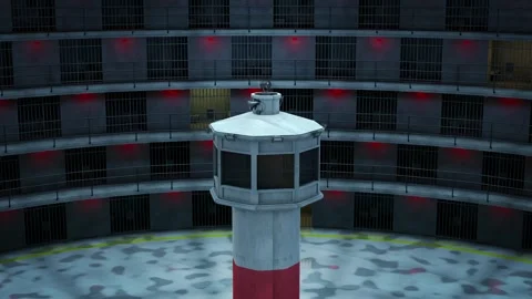 Maximum security prison at daytime animation. Stock Footage 296596013