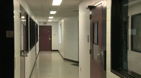 Maximum Security Prison Hallway Stock Footage 36574386