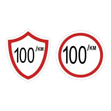 Maximum speed limit 100 km sign Stock Illustration