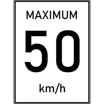 Maximum speed limit on the road. Vector image. Stock Illustration