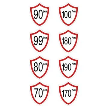 Maximum speed limit set Stock Illustration