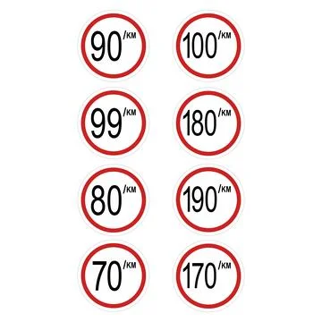 Maximum speed limit set sign Stock Illustration
