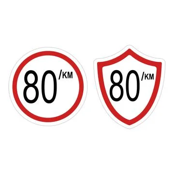 Maximum speed limit sign, Stock Illustration