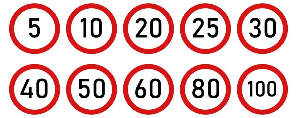 Maximum speed limit sign Stock Illustration