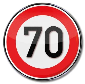 Maximum speed seventy and drive safely Stock-Illustration