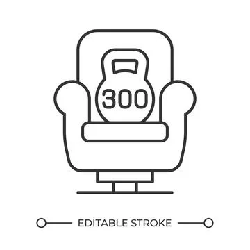 Maximum weight limit certification line icon Stock Illustration