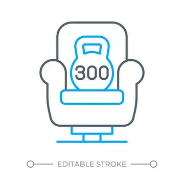 Maximum weight limit certification two color line icon Stock Illustration