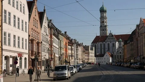 The Maxstrasse in Augsburg Video stock 70658446