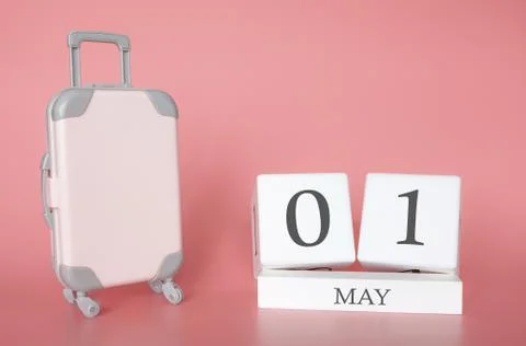 May 01, time for a spring holiday or travel, vacation calendar Stock Photos