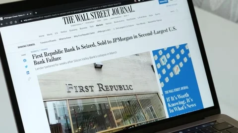MAY 1, 2023: First Republic Bank Is Seized, Sold to JPMorgan, Reading and Stock Footage 240117950