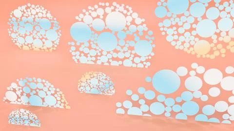 May 1 2026 Abstract Orange Peach Bubbles Organic Texture Warm Colorful Illustrazione stock