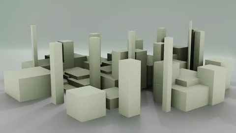 May 1 2026 Dark Gray Abstract City Skyline Buildings 3D Render Miniature Urban 스톡 일러스트
