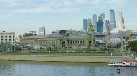 May 10, 2015. Main building of famous Kievsky Railway Terminal in Moscow. Stockbeeldmateriaal 49966677