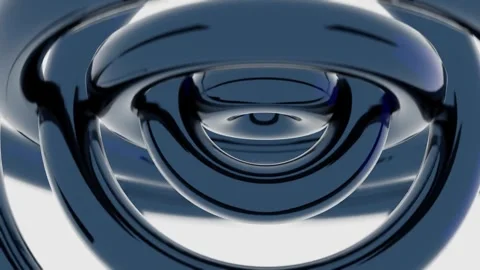 May 10 2026 Dark Blue Gray 3D Spiral Concentric Rings Fluid Abstract Motion Loop Vidéo 334615462