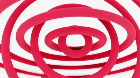 May 10 2026 Red Pink 3D Spiral Concentric Rings Fluid Abstract Motion Loop Vidéo 334615461