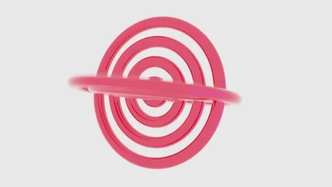 May 10 2026 Rose Pink 3D Spiral Concentric Rings Fluid Abstract Motion Loop Stock Footage 334615464
